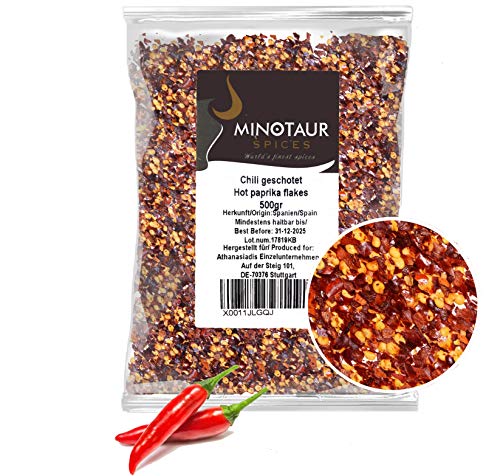 Minotaur Spices | Chili triturado Copos de Chili| 2 X 500g (1 Kg) | Copos, picantes, Chiles