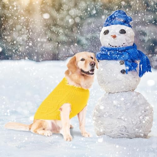 Image of BINGPET Dog Sweater for Medium Large Dogs, Turtleneck Knitted Clothes