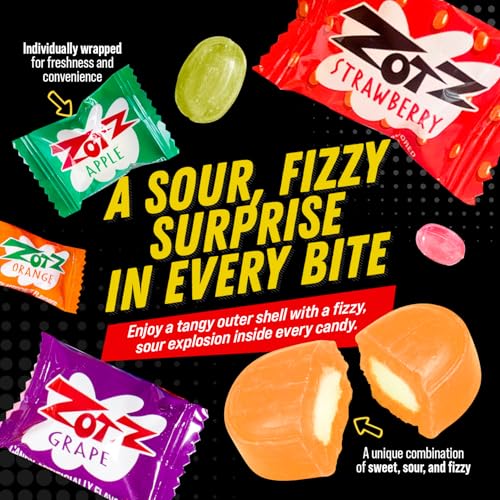 Zotz Fizzy Candy, Assorted Flavors, 425 Count Bag