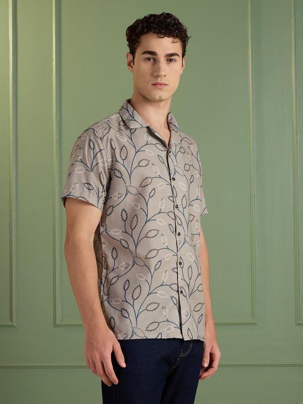 Image of MARK & ALBERT Mens Half Sleeves Printed Shirt