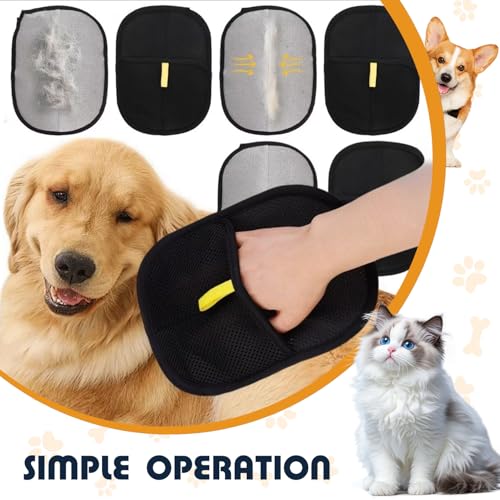 Image of Pet Hair Remover, Electrostatic Pet Hair Remova Gloves, Reusable Pet Double-Sided Beauty Gloves, Suitable for Pet Mats, Sofas, Furniture, Carpets, Car Seats (2PCS)