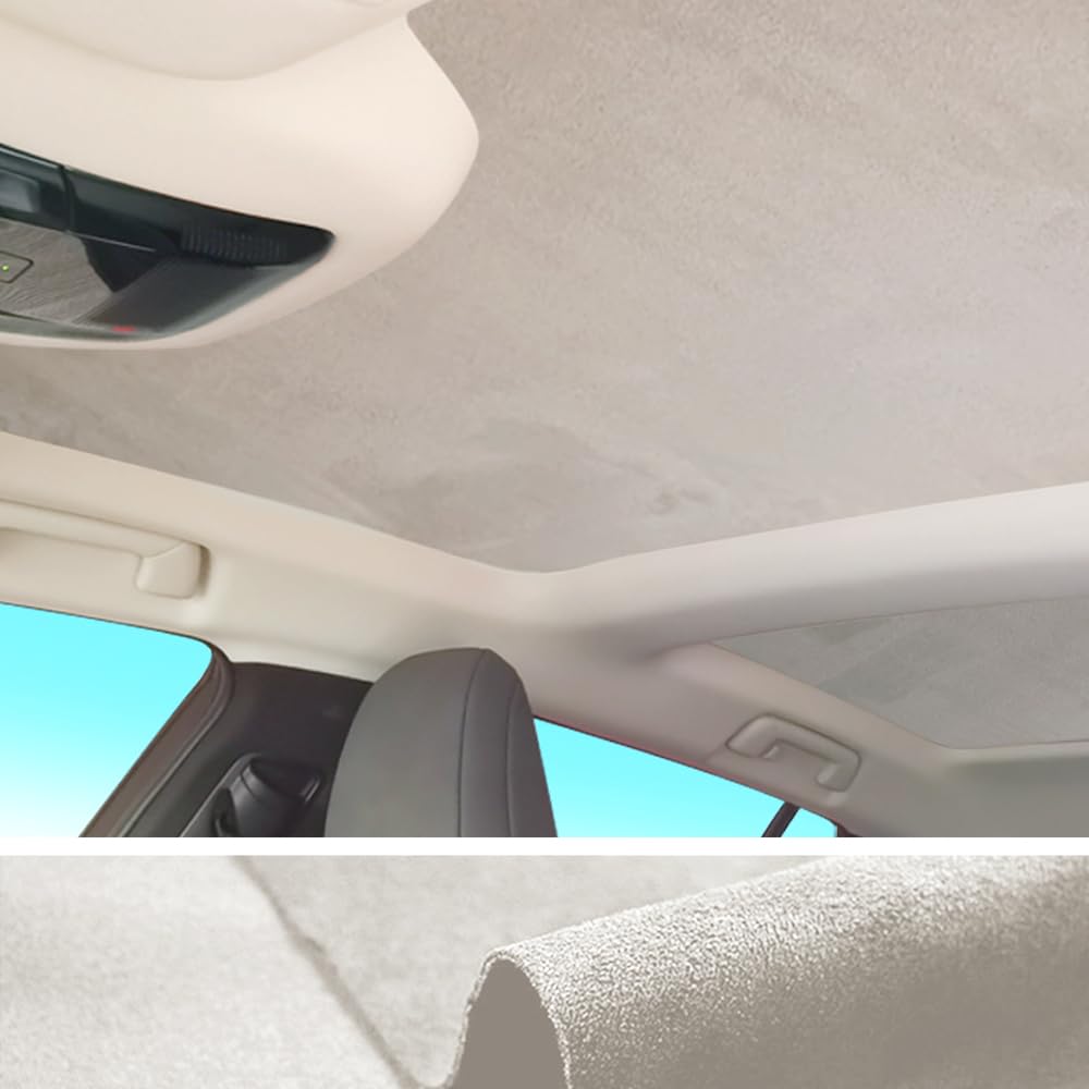 Foldable Sunroof Sunshade Compatible for Lexus RZ 300E 450E 2023-Present EB10, Foldable Adsorption Insulation Car Interior Sunroof Shade Suede Fabric UV Reflection Sunroof Sunshade (Beige)