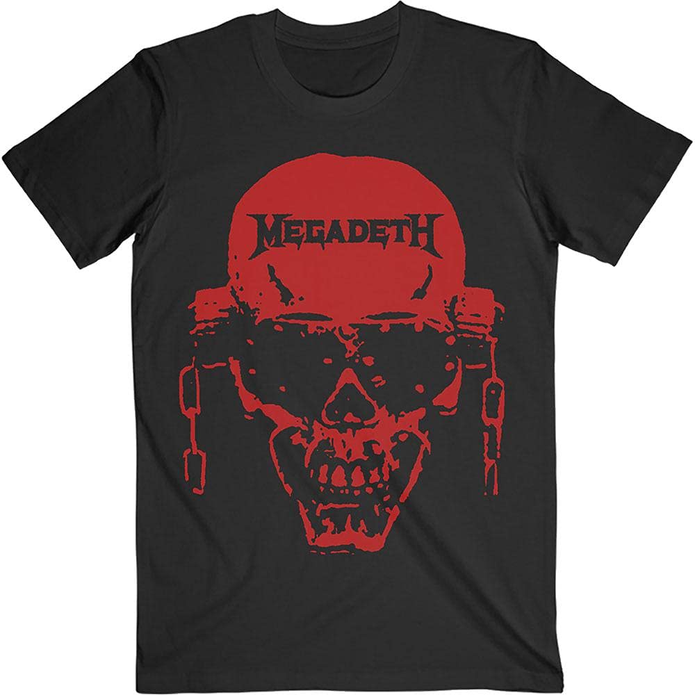 MegadethMen's Vic Hi-Contrast Red Slim Fit T-Shirt Black