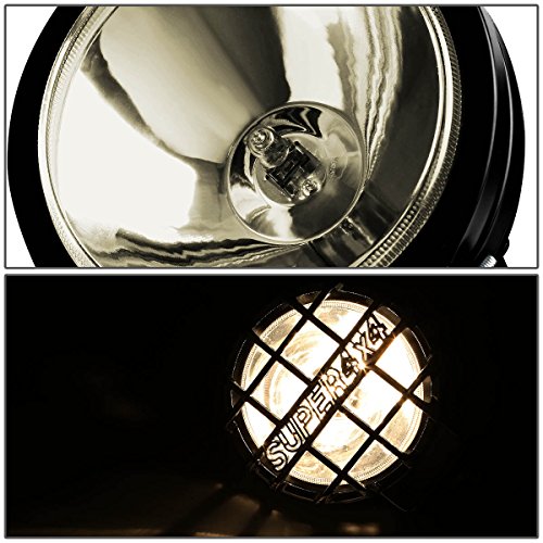 Image of Auto Dynasty 6 inch Round Fog Lights+Offroad Super 4X4 Guard+Switch Compatible with Grille /Brush /Bull bar (Smoke Lens Black Housing)