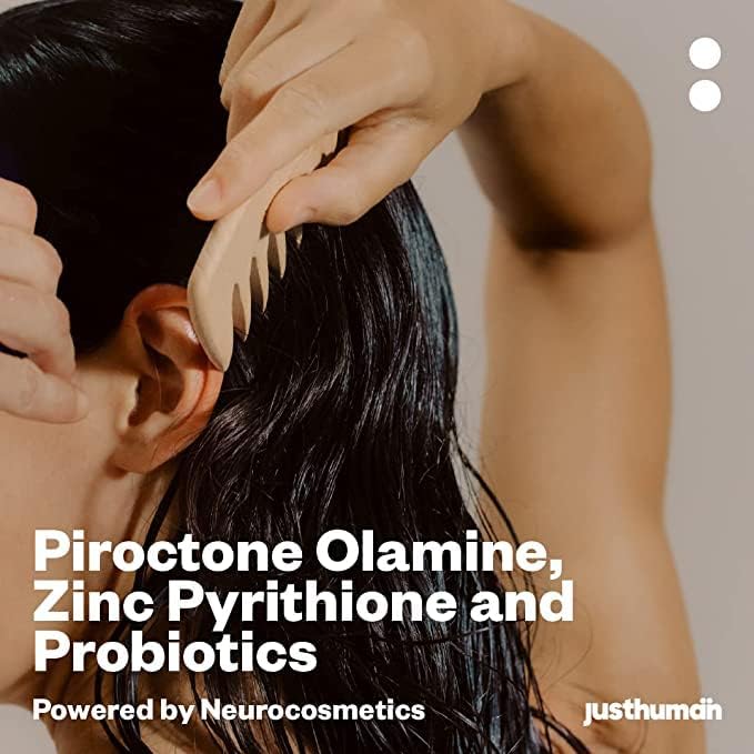 Miniatura 6 de Justhuman Champú probiótico para terapia contra la caspa con piroctina olamina  Para todo tipo de cabello  Picazón en el cuero cabelludo  Reduce la