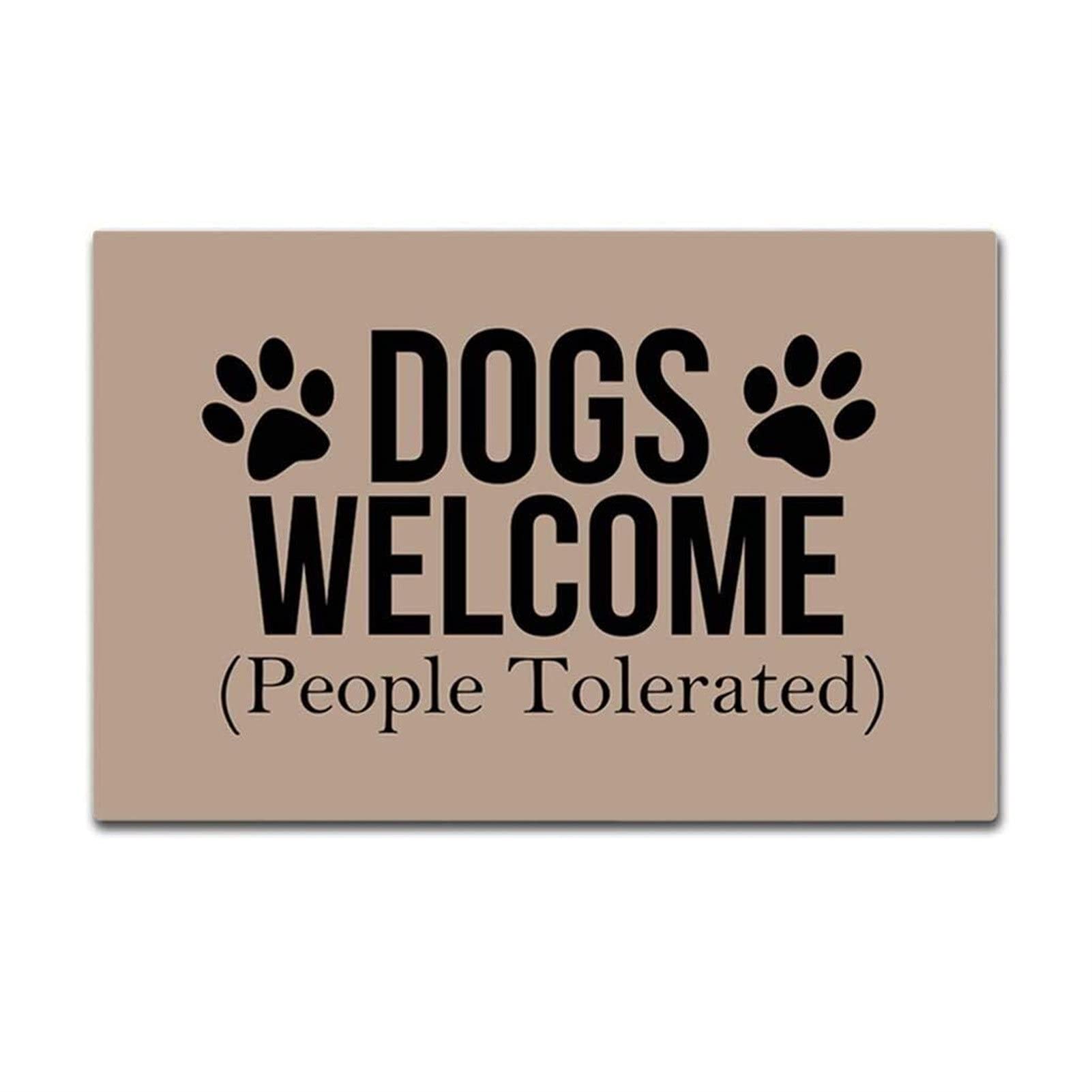 Zerbino atrino atrino Enterways Dogs Benvenuto (Persone tollerato) Zerbino 23.6 per 15.7 Pollici Tessuto Non Tessuto Lavabile in Lavatrice (Size : 60x90cm)