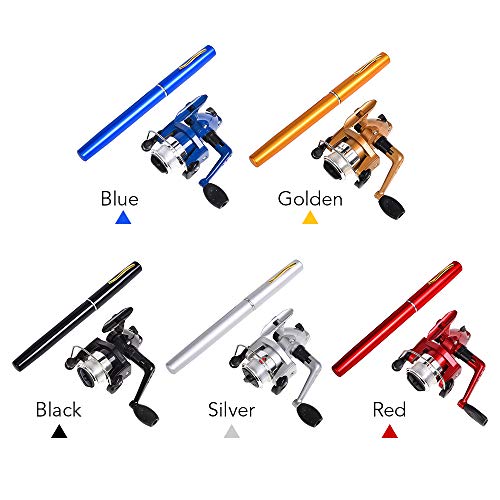 Caneta, Andoer Conjunto de carretel giratório para vara de pesca com canetas e carretéis de liga de