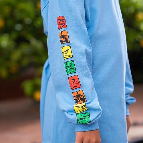 ANGRY BIRDS Official Color Blocks Youth Printed Long Sleeve 100% Cotton T-Shirt for Boys, Girls, Unisex4