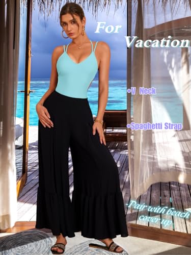 Image of ShawGobow Sexy Swimsuit for Women,Backless Scrunch Butt High Cut Monokini,One Piece Cheeky Bathing Suit Beach Pool Party