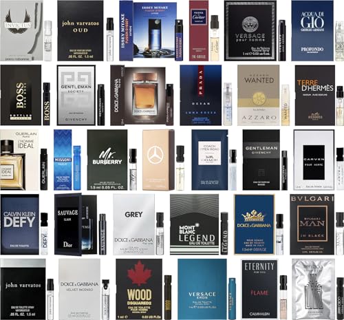 High End Random Selection Designer Fragrance Cologne Sampler Set for Men - (Pack of 10 Sample Vials)