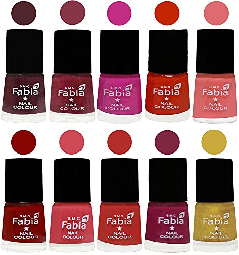 Image of ALL IN ONE (PACK OF 10), Long Lasting Glossy Nail Polish, 6 ml Each, All Vibrant Colours,02274