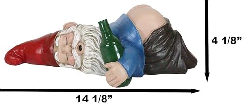 Miniatura 3 de Ebros Gift Fantástico festivo novedad Mr Gnome desmayado borracho parte inferior hacia arriba nalgas desnudas sosteniendo alcohol estante snoozer