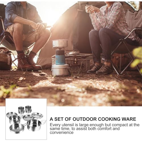 Kit de casseroles camping léger inox Gatuida pour trek 100ch