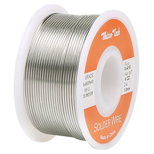 Image of Whizzotech Solder Wire 60 /40 Tin /Lead Sn60Pb40 with Flux Rosin Core for Electrical Soldering 4oz /100g /0.22lb Diameter 0.039 Inch /1mm