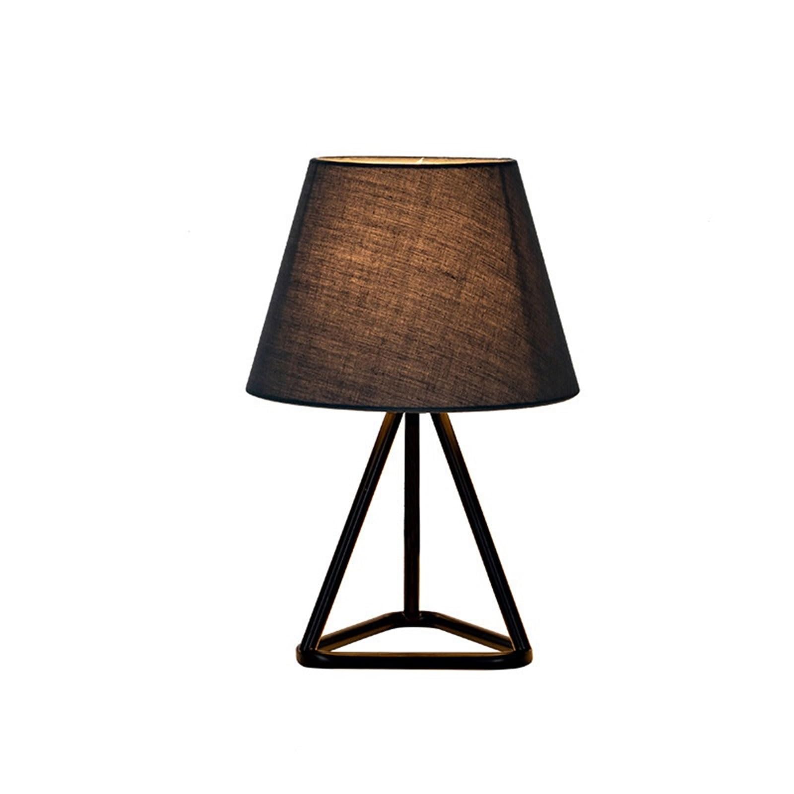 Zeng25liangOu-12 Bedside Lamps Minimalist Study Decoration Desk Lamp Guest Room Fabric Bedroom Bedside(Black)