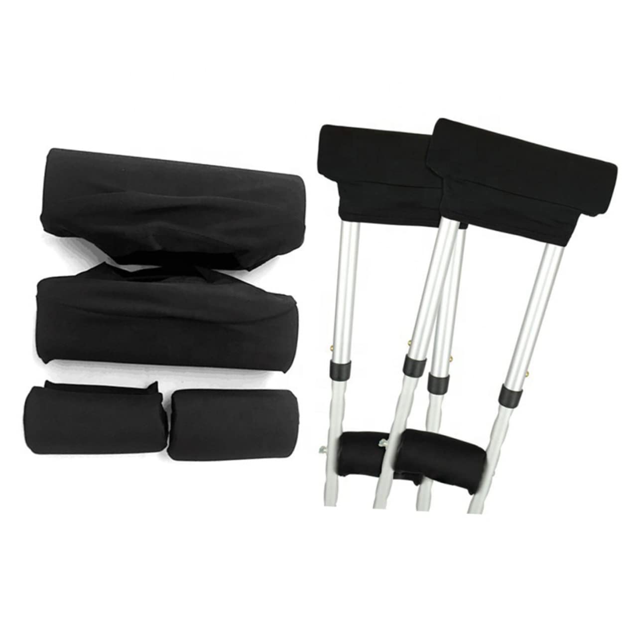 TOVINANNA 2 Pairs Elderly Walking Stick Pads Comfortable Crutch Accessory Mat Supple Hand Grips for Crutches