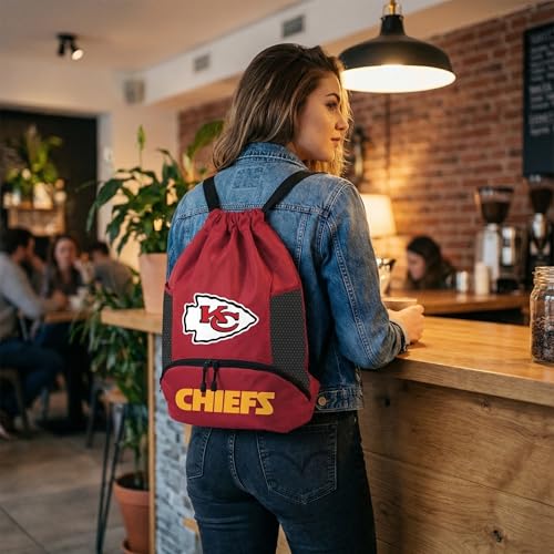Image of NFL Kansas City Chiefs Cinch Bag - Standard Logo Drawstring Backpack