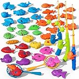 BLmukce Magnetic Fishing Game Set for Toddlers 1-3 & Kids Age 3-5 Fishing Toys Includes Pole Rod Net & Floating Fish Water Table Bathtub & Pool Play Accessory with Ocean Animals for Summer Fun