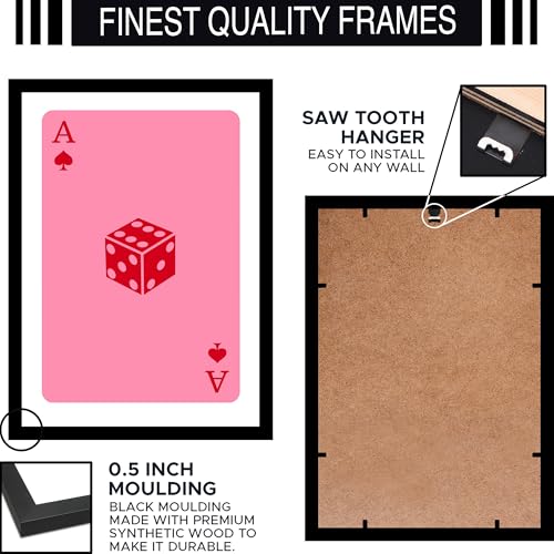 Image of BLINKART Abstract Ace Of Hearts Dice Pink Wall Art Painting Print Design | Aesthetic Wall Decor Photo Artwork Frame Decoration Hanging Home Bedroom Living Room Office| T0030 | 13x10 Inches