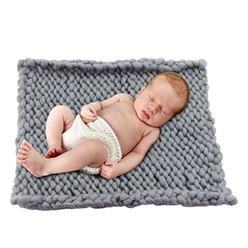 Play Tailor Chunky Knit Blanket for Newborn Photography Props Baby Photo Backdrop Rugs