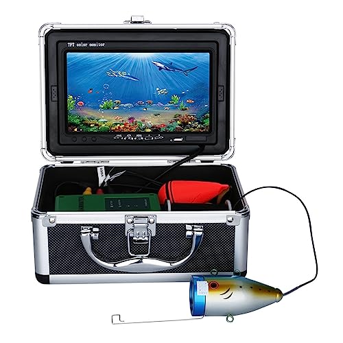 Cámara de Pesca Submarina, Kit de cámara de vídeo for pesca submarina de 20M, 7 pulgadas, 1000tvl, 12 Uds., luces LED blancas for lámpara, buscador de peces de vídeo, cámara for peces bajo el agua