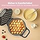 Clatronic® Waffeleisen für trendige Bubble-Waffeln | Bubble Waffeleisen mit 180° Rotationsfunktion für gleichmäßige Backergebnisse | Waffle Maker mit antihaftbeschichteter Backfläche | 700W | WA 3772