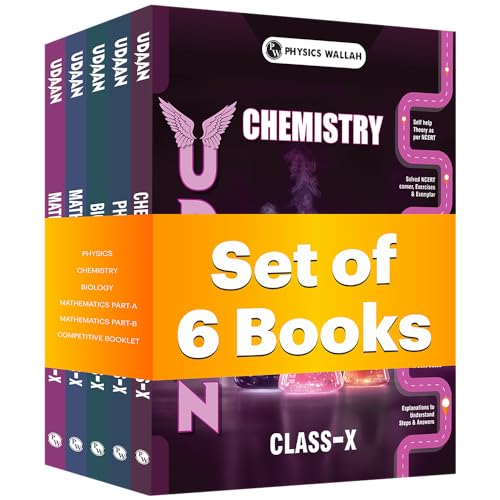 Image of PW Udaan For Class 10 Physics, Chemistry, Mathematics Part A & B, Biology, Competitive Booklet Combo Set of 6 Books (2026 Edition)
