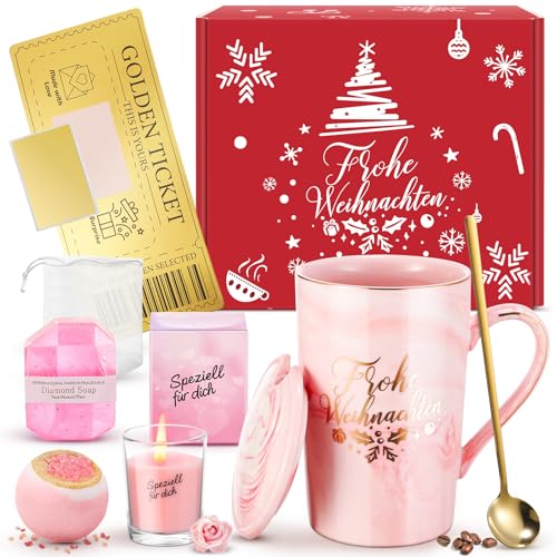 XVB Weihnachtsgeschenke für frauen Geschenke für Weihnachten Frauen Mama Personalisierte Dankeschön Beste Freundin Geschenkset Geburtstag Kaffeetassen & Becher Geschenkset