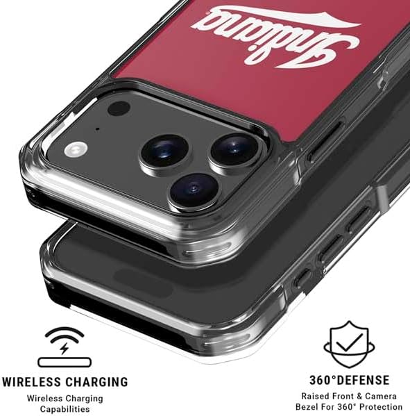 Skinit Clear Phone Case Compatible with iPhone 17 Pro - Officially Licensed Indiana University IU Hoosiers Design