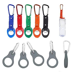 CHENKEE Water Fles Gesp, 10 stks Siliconen Bidon Houder Draagbare Outdoor Opknoping Gesp Mneralwater Drinkclip Fles Draaghouder Haak voor Camping Wandelen Reizen Bergklimmers