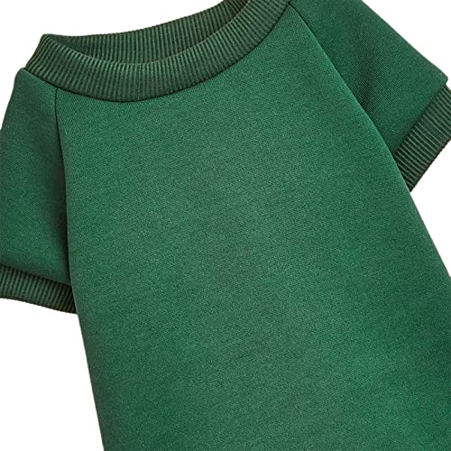 Image of Soft Puppy Sweater for Small Dogs Winter Knit Pullover, Green XL | Elastic Cuffs Pet Clothes, Holiday Party Matching, Fall Winter Daily Outfit, Soft Breathable Machine Washable Sweatshirt