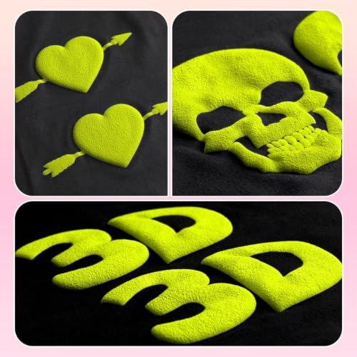 Image of VinylRus Puff HTV Heat Transfer Vinyl Roll, Neon Yellow, 12 inch x 6FT