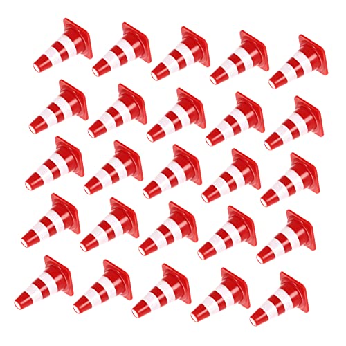 KONTONTY 60Pcs Traffic Sign Educational Road Cones and Roadblocks for Imaginative Play and Transportation Learning