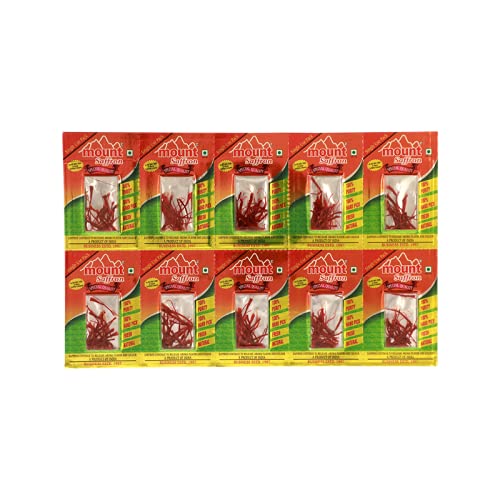Aromatic Mount Zafrani Saffron-1 Gram-Pure,Natural And Finest-Pack Of 10