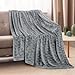 TOONOW Fleece Bed Blanket Queen Size 90x90 inches, Super Soft Fluffy Fuzzy Plush Blanket Geometric Pattern Cozy Microfiber Flannel Blankets for Couch, Bed, Sofa, Light Grey