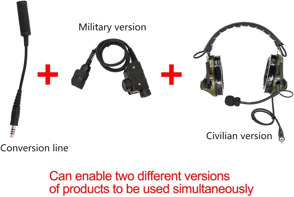 U94 PTT 6pin Connector Comes with Military Adapter Plug MBITR/PRC 152/163 etc.