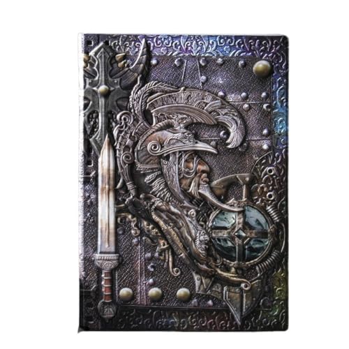 WOLKKAMパーソナライズされたレトロなノートブックビジネスアカウントブックPUノートエンボス加工表面 (B)