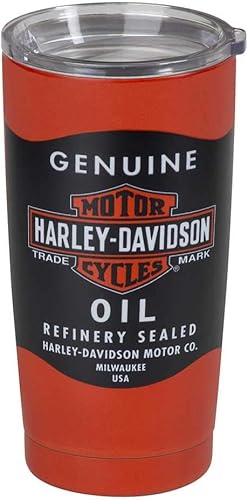 Miniatura 2 de Harley-Davidson Oil Can Taza de viaje aislada de acero inoxidable  20 oz. HDX-98630.