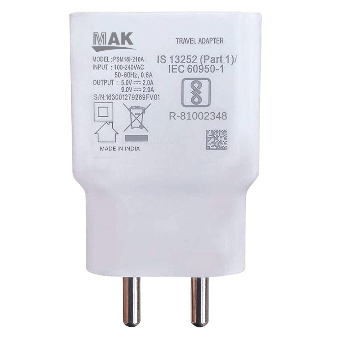 MAK 2.4A Fast Travel Adapter Wall Charger for Samsung Galaxy J1/J2/J3/J4/J5/J6/J7/A3/A4/A5/A6+/A7/A8/A9/On 5/On 6/On 7/ On 8 Prime Pro Plus, J5 Prime, J7, J7 Prime(White) (B0BJJ5H13J) Amazon Price History, Amazon Price Tracker