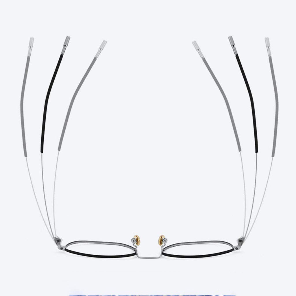 Anty-niebieskie komputerowe okulary do czytania Lekkie okulary do czytania Stylowa metalowa rama Męskie damskie okulary wspomagające wzrok (Color : Silver, Size : 3)