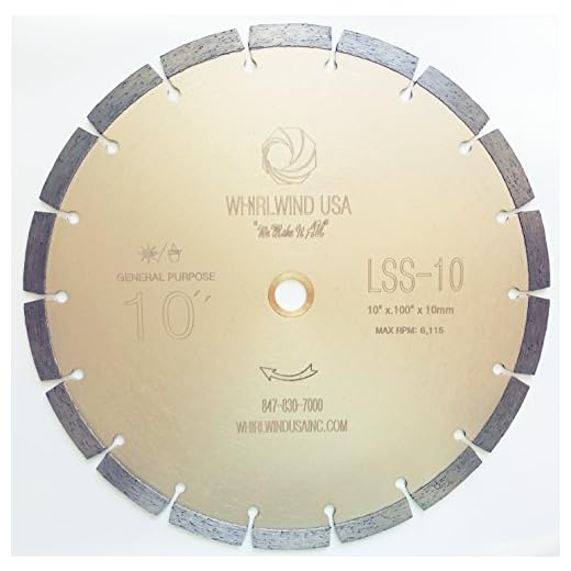 Whirlwind USA LSS 10-Inch Dry or Wet Cutting General Purpose Power Saw Segmented Diamond Blades for Concrete Stone Brick Masonry (Factory Direct Sale) (10")