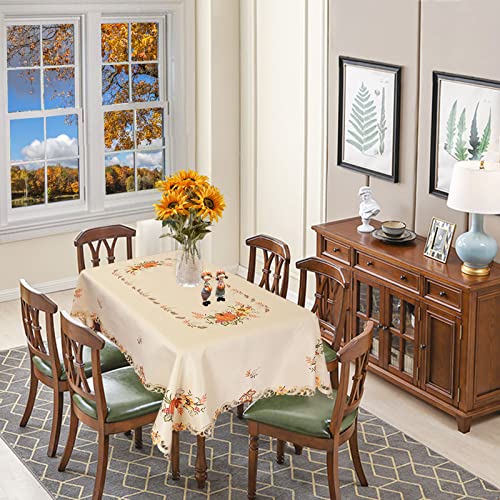 Simhomsen Embroidered Fall Autumn Harvest Pumpkins Tablecloth For Thanksgiving thumb #3
