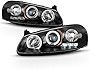 ACANII - For 2001-2003 Chrysler Sebring 01-06 Dodge Stratus LED Halo Black Projector Headlights Headlamps Assembly