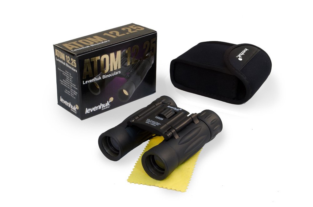Levenhuk Atom 12x25 Ultra-​Compact Binoculars with Fully Coated BK-​7 Glass Optics for True-​to-​Life Images in Natural Colors