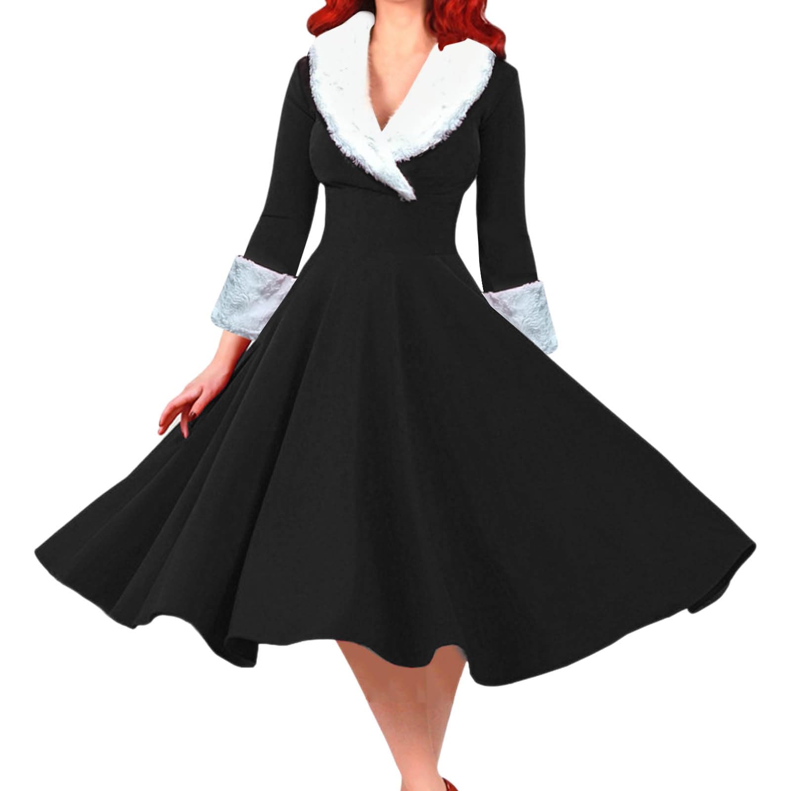 Générique Robe Pin Up Rockabilly Annee 50 VêTements De Fete Femme Tenue De Femme Mere Noel Robe AsyméTrique Femme Jupe Grise PlisséE Femme VêTements De FêTe Femme VêTements Femme Grande Taille