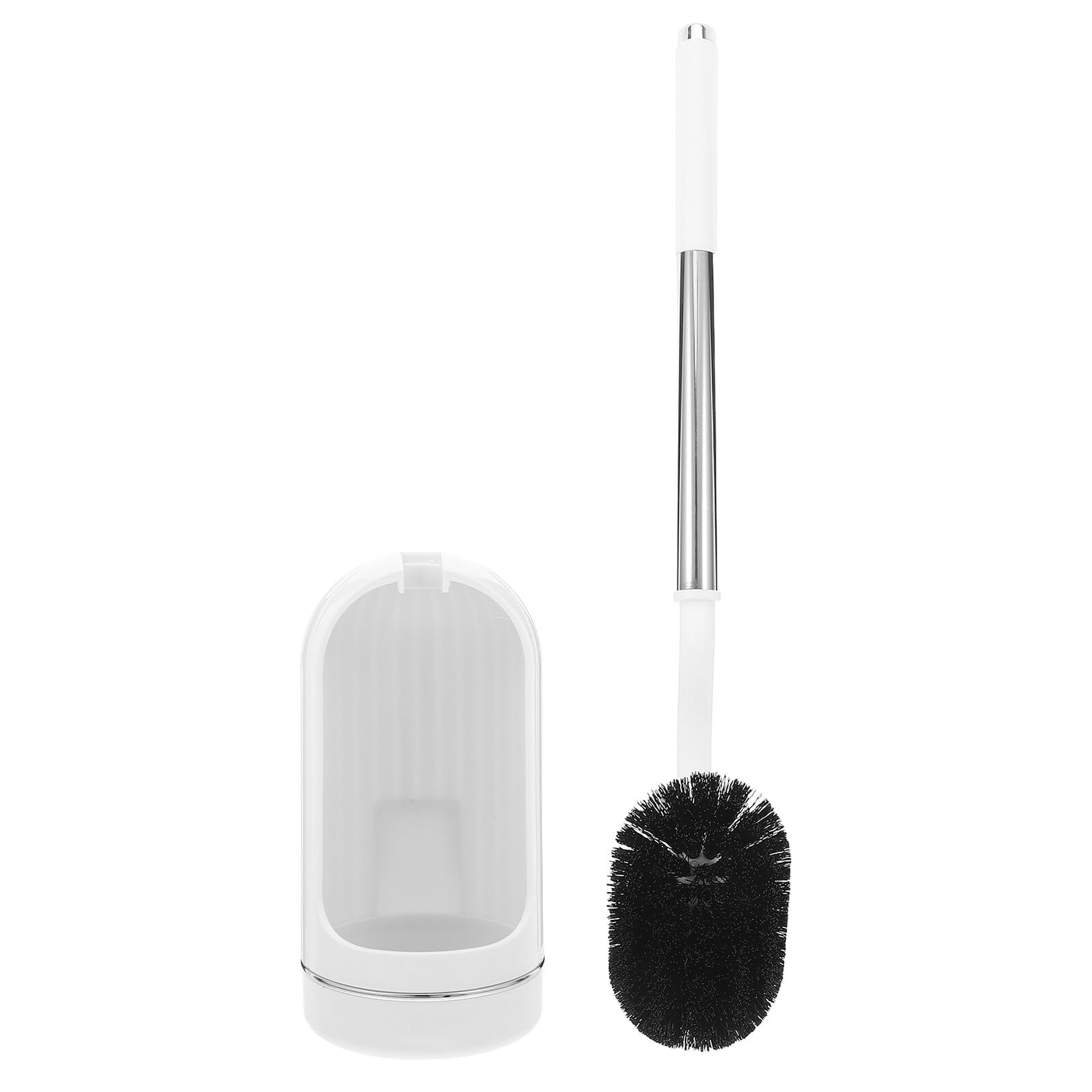 Brosse de toilette blanche à poils incurvés Mikikit avec son support