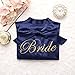 Produktbild Frauen Stickerei Braut Brautjungfer Kimono Bademantel Kleid Sexy Mini Schlaf Nachthemd Nachtwäsche Brautkleider -Navy Blue Bride-2-L