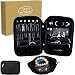 Lily & Drew Travel Jewelry Storage Carrying Case Jewelry Organizer with Removable Pouch, in Gift Box (V1B Black)