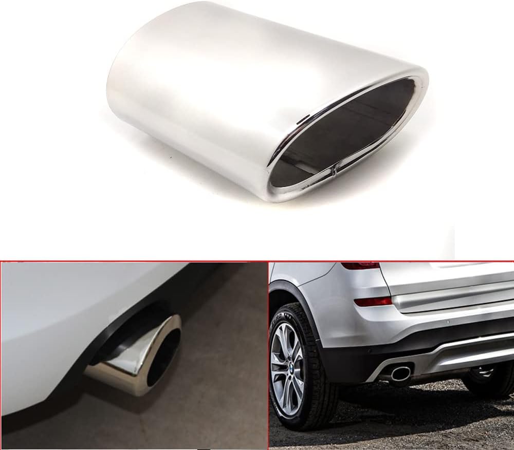 1pcs Car Stainless Steel Exhaust Tail Pipe Tip Tailpipe Muffler Silver for for BMW X3 2011 2012 2013 2014 2015 2016 2017