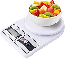 Balança Digital de Cozinha, Até 10 kg, Escala 1grama Balança de alta Precisão (Contém Pilhas)